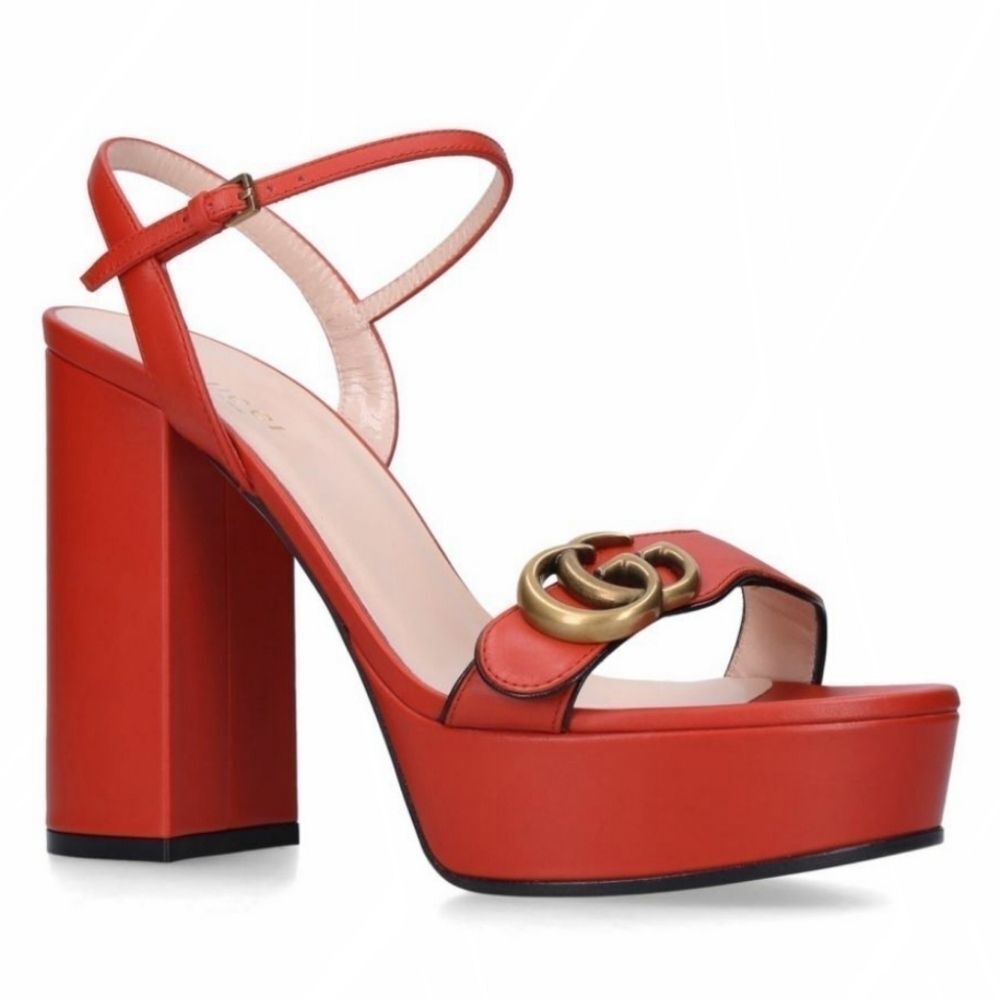 Gucci Blood Red GG Heel Shoes - Picture 4 of 12